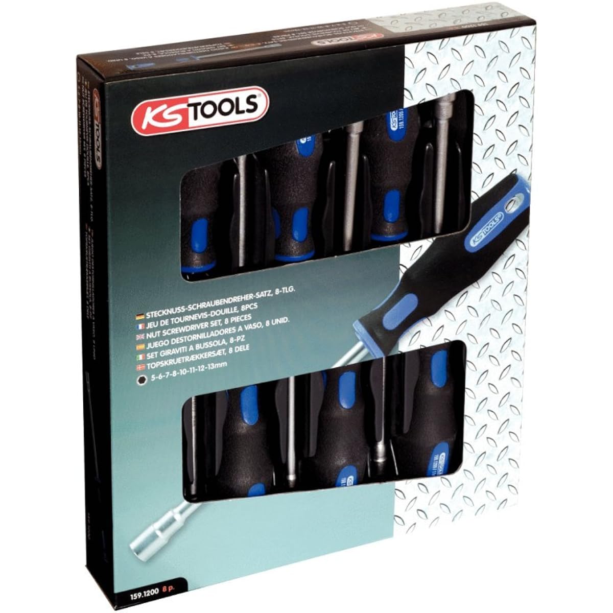 KS TOOLS ERGOTORQUEplus socket screwdriver set 8 pcs ERGOTORQUEplus socket screwdriver set 8 pcs 159.1200