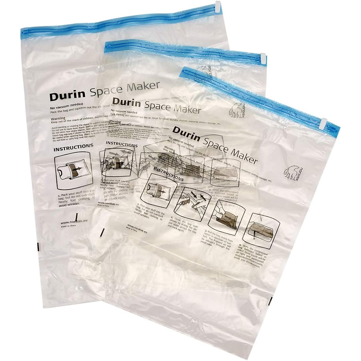 NORDISK Outdoor Camping Compression Bag DURIN SPACEMAKER 3 Pack Set [Genuine Japanese Product] 103001