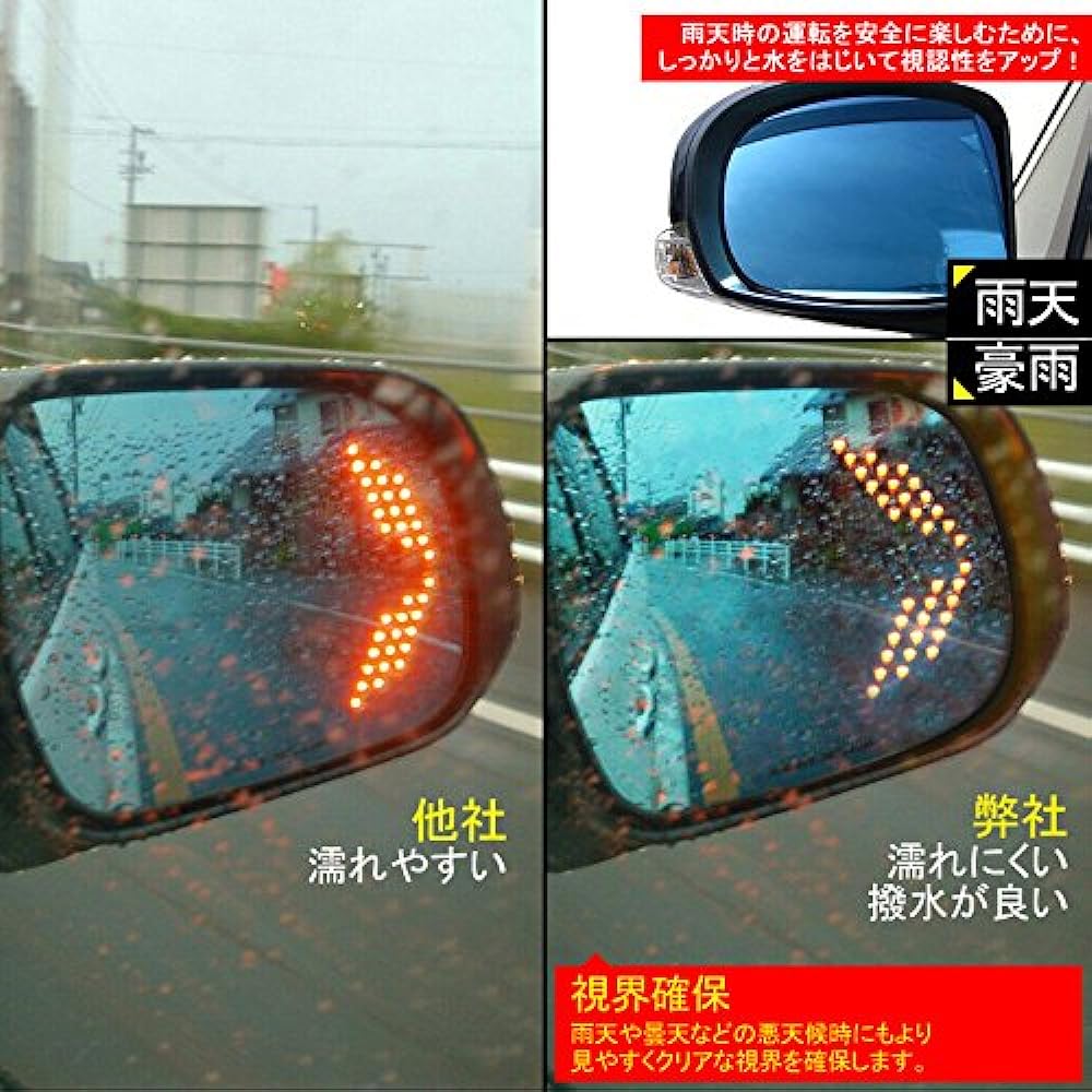 Alphard 20 Series Wing Mirror, Blue Lens Mirror, Built-in LED, 36 LEDs on One Side, Blue Lens, Door Mirror, Anti-Glare, Wide Angle, Left and Right Set