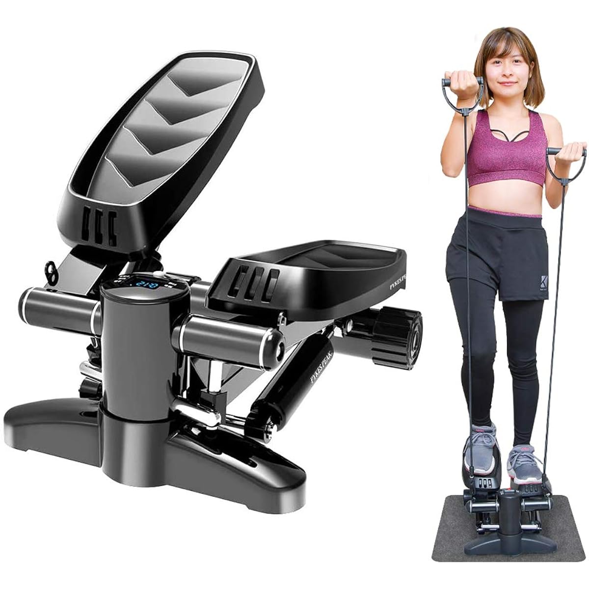 [Enhanced version in all 6 colors] "Official" PYKES PEAK Stepper [Aerobic exercise at home] Diet equipment, health equipment, fitness machine, walking machine, step stand, for exercise, for men and women, ``Power band & noise prevention mat included'' [1