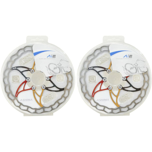 ASHIMA-LTD Ai2 ARO-09 Lightest Disc Brake Rotor 160mm 73g,2PCs, Multi-Color: RD/BK/GD, AS2367