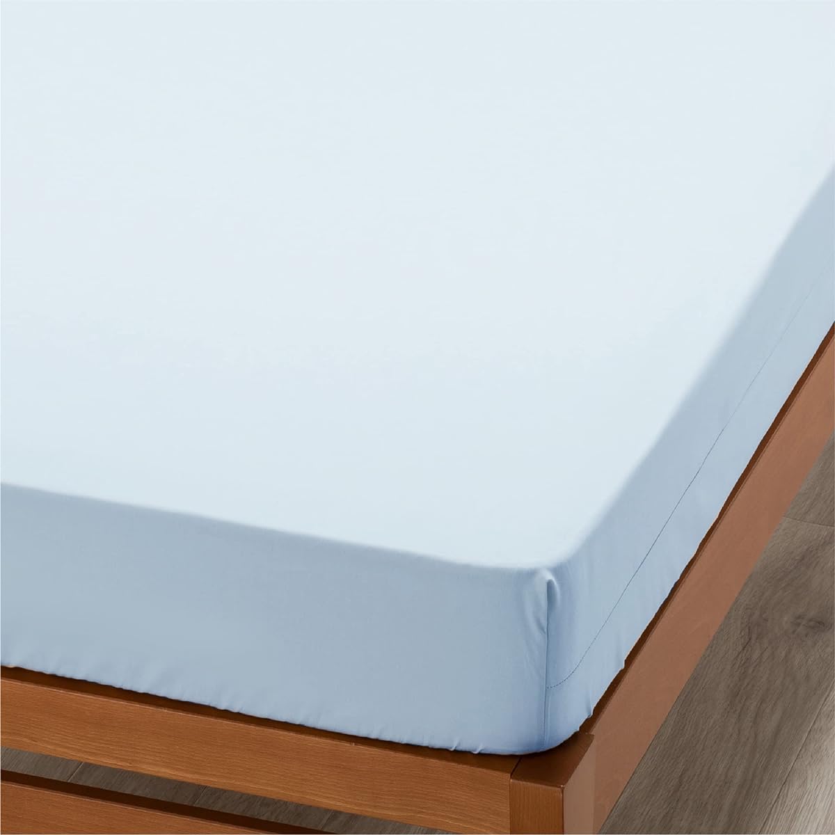Nishikawa Fitted Sheet, Quick Sheet, Single, Washable, Skin-friendly 100% Cotton, Broad Fabric, Easy to put on and won't slip off, Suitable for thicknesses up to 35cm, Plain, Beaute, BE3601, Blue, PK03550099