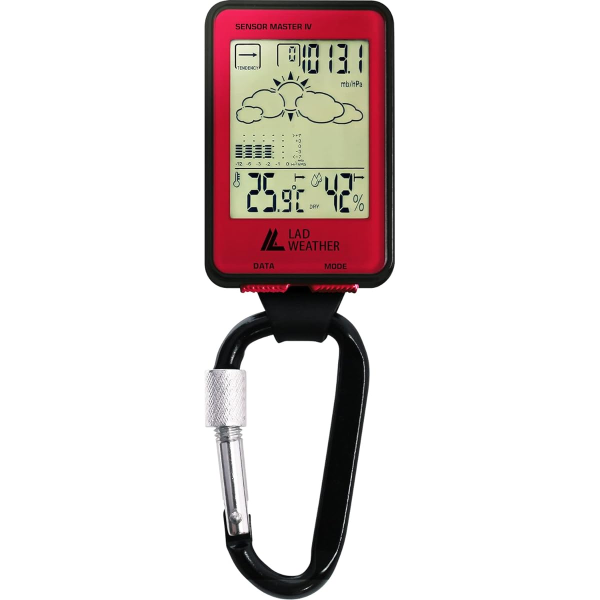[Rad Weather] Outdoor Watch Direction Altitude Air Pressure Temperature Weather Forecast Digital Compass Carabiner Watch