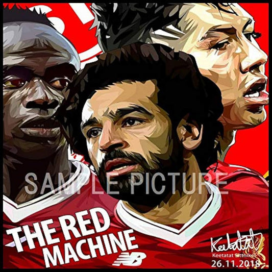 Tridente "FW Three Musketeers" Liverpool FC Salah Firmino Mane Overseas Soccer Art Panel Wooden Wall Hanging Interior Poster