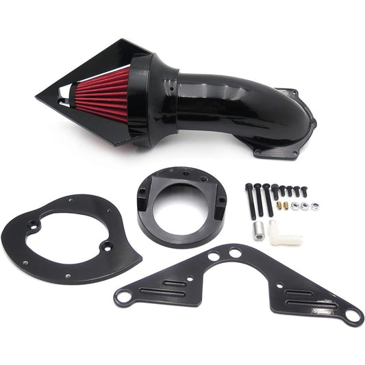 HTTMT- Glossy Black Diamond Air Cleaner Intake Kit Compatible with Yamaha Road Star 1600 1700 99-12 [P/N: MT225C-008]