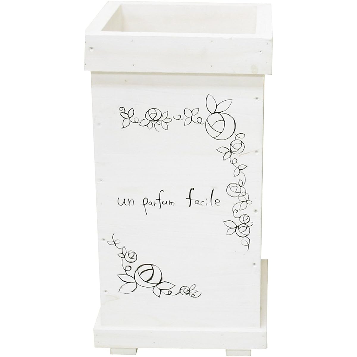 Made in Japan Natural Wood Planter Rose Container White
