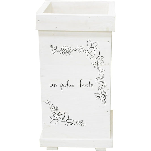 Made in Japan Natural Wood Planter Rose Container White