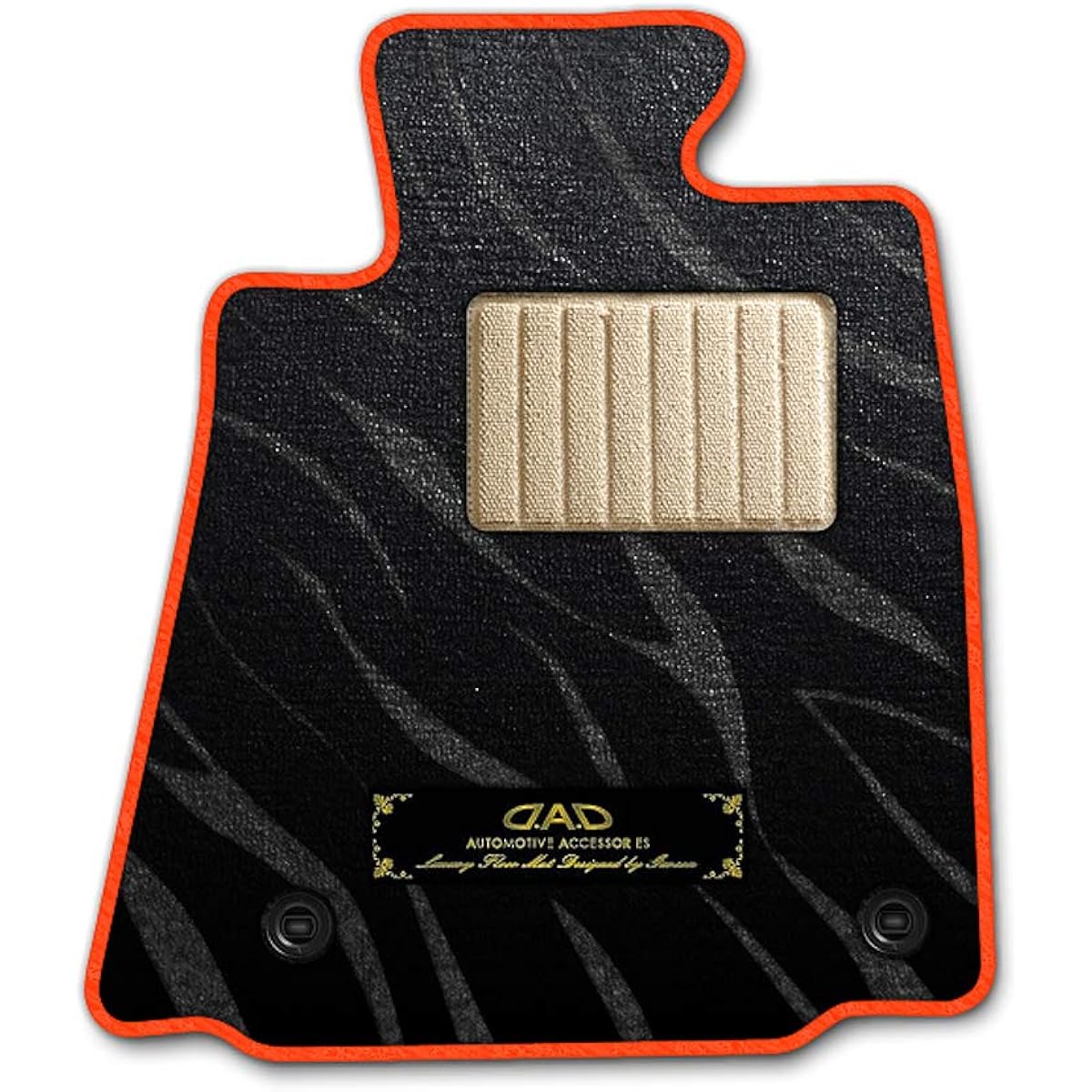 DAD Garcon D.A.D Executive Floor Mat TOYOTA CROWN GWS224/ARS220,/AZSH20 Year H30/6~ 2WD 1 car Prestige Design Black/Overlock (Edge) Color: Orange/Embroidery: Gold/Heel Pad Beige BAH240- TY0323