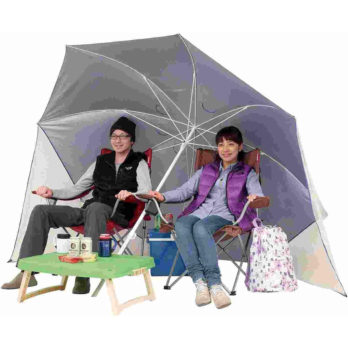 Captain Stag BBQ Marine Parasol UV Protection Wing 240cm Blue M-1601