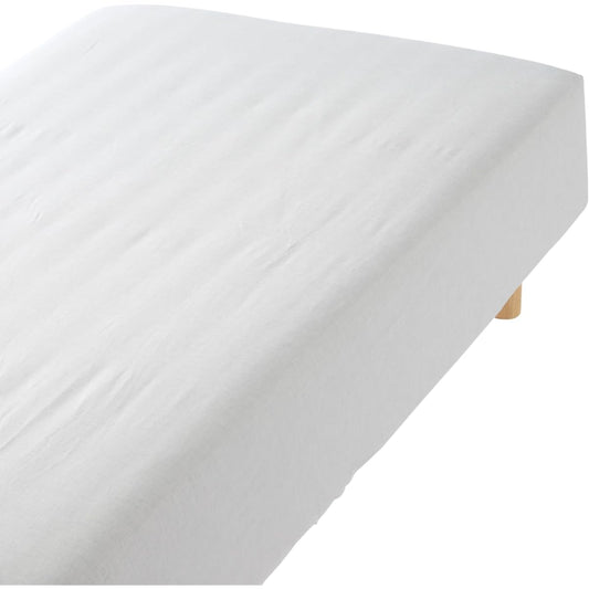 MUJI Cotton Flannel Fitted Sheet Light Gray Queen Size 160 x 200 x 18~28cm 83347178
