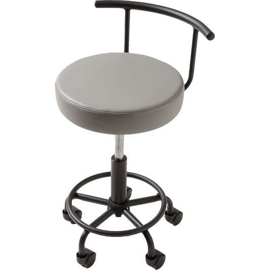 System K Counter Chair, Kitchen Chair, Work Chair, With Casters, With Backrest, Lifting, Swivel Chair, Gray, 1 Leg