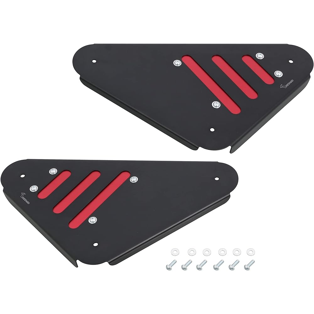 KITACO Side Cover Set 2 Piece Type Aluminum Anodized Finish Black/Red GROM 615-1452020