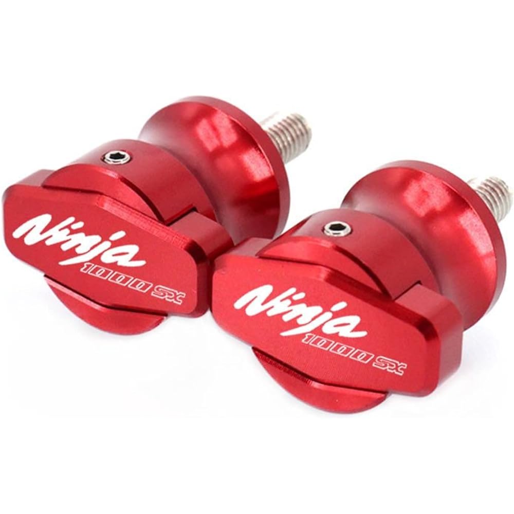 Stand Screw Slider Motorcycle Parts CNC Aluminum Swing Arm Spool Bracket Screw Slider 8MM Suitable for Kawasaki Ninja 1000 SX NINJA1000SX 2020-2021 (Color: Red)