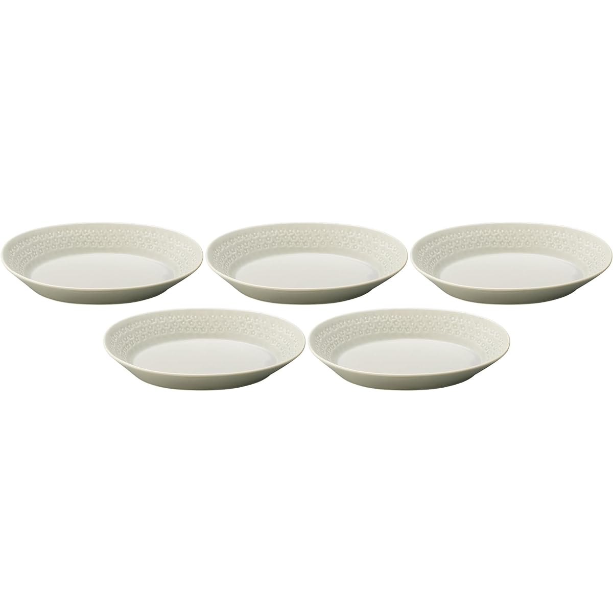 Set of 5 Flower stamps (gray) Oval pot [26.5×17×4.7cm] | Large pot