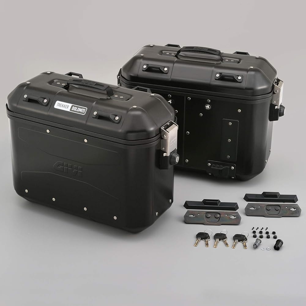 GIVI Motorcycle Side Case 36L Each Black Aluminum Left and Right Set TREKKER DOLOMITI DLM36BPACK2 98765