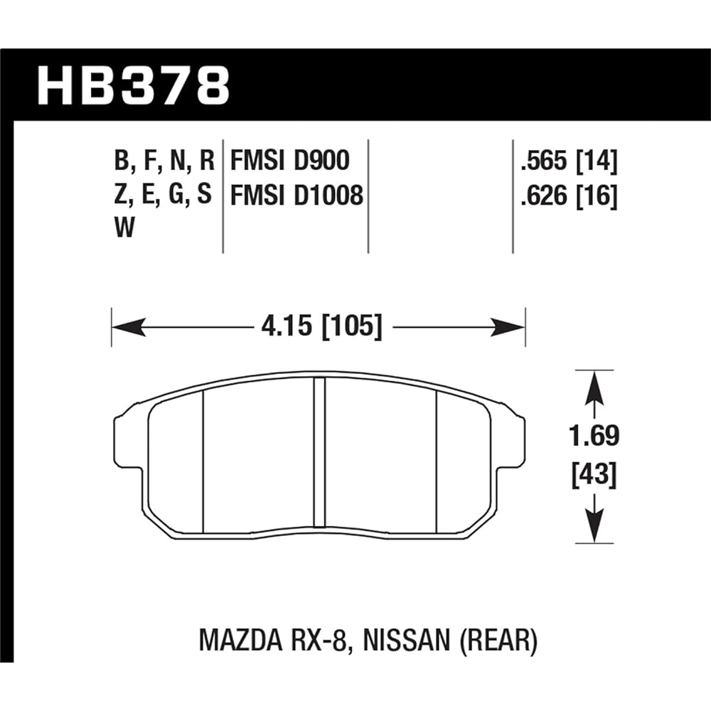 Hawk Performance HB378F.565 HPS Performance Ceramic Brake Pad