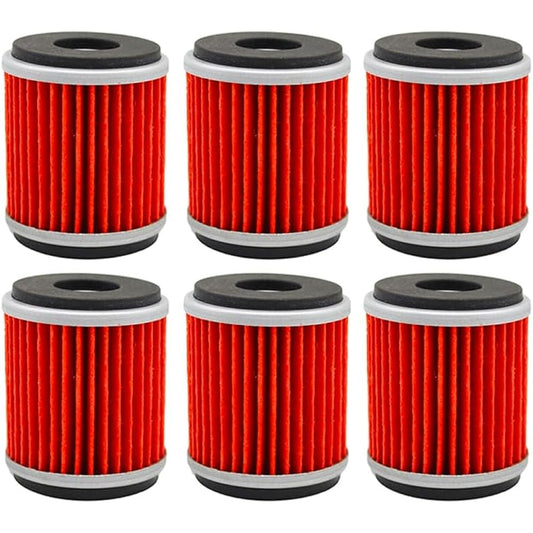 Oil Filter Y/AMA-HA MT125 YZF R125 VP125 YP125 Xmax 125 XG250 XT250 YBR250 CZD300 T110 Krypton YZ250F YZ450F YFZ 450 (Color: 6pcs-red)
