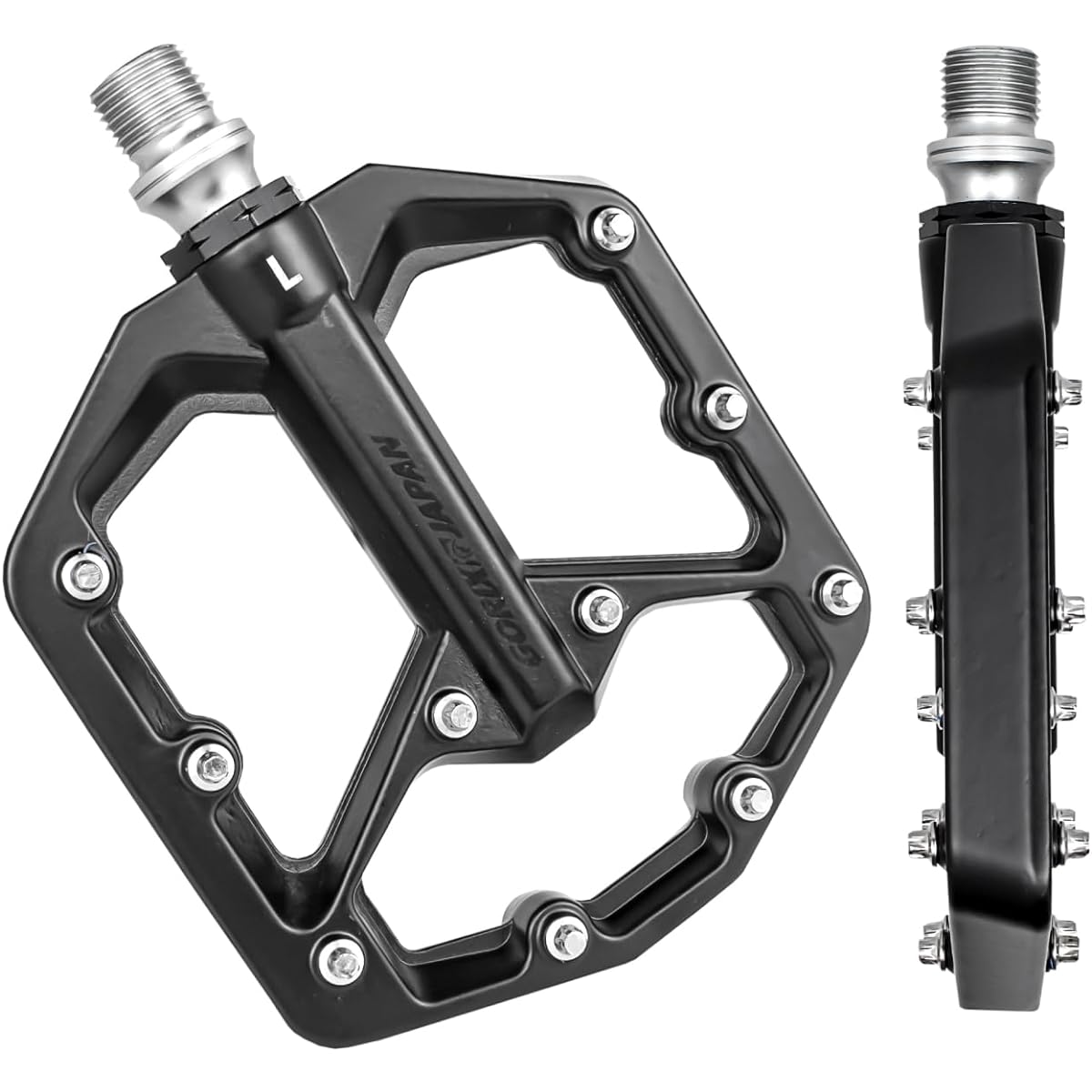 GORIX Pedal Bicycle Flat Pedals Magnesium Alloy (Lightweight and Stiff) Anti-Slip Pin Wide Road Bike Cross Bike Electric Bicycle Pedal Replacement Bicycle Pedals (GX-FYMg)