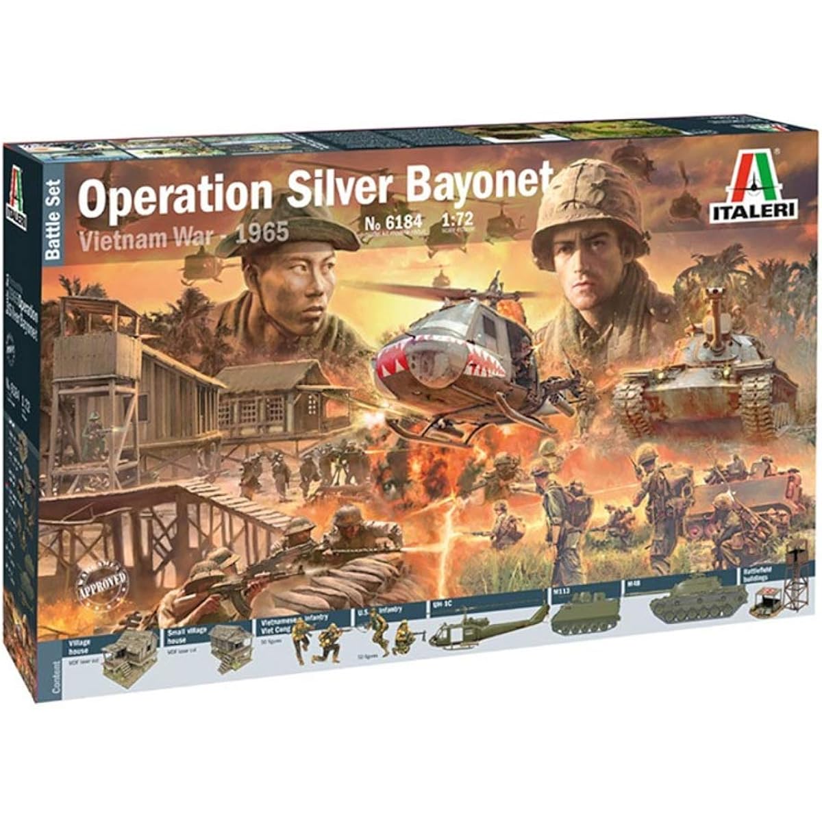 Italeri 1/72 Vietnam War Silver Bayonet Operation 1965 Battle Set Plastic Model Kit IT6184