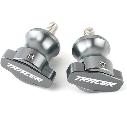 Motorcycle Bobbin Slider Stand 6mm Motorcycle CNC Swing Arm Spool Slider Stand Screw For Tracer900GT Tracer 900 700 GT Tracer700GT MT09 MT07 2016-2016 (Color: Titanium)