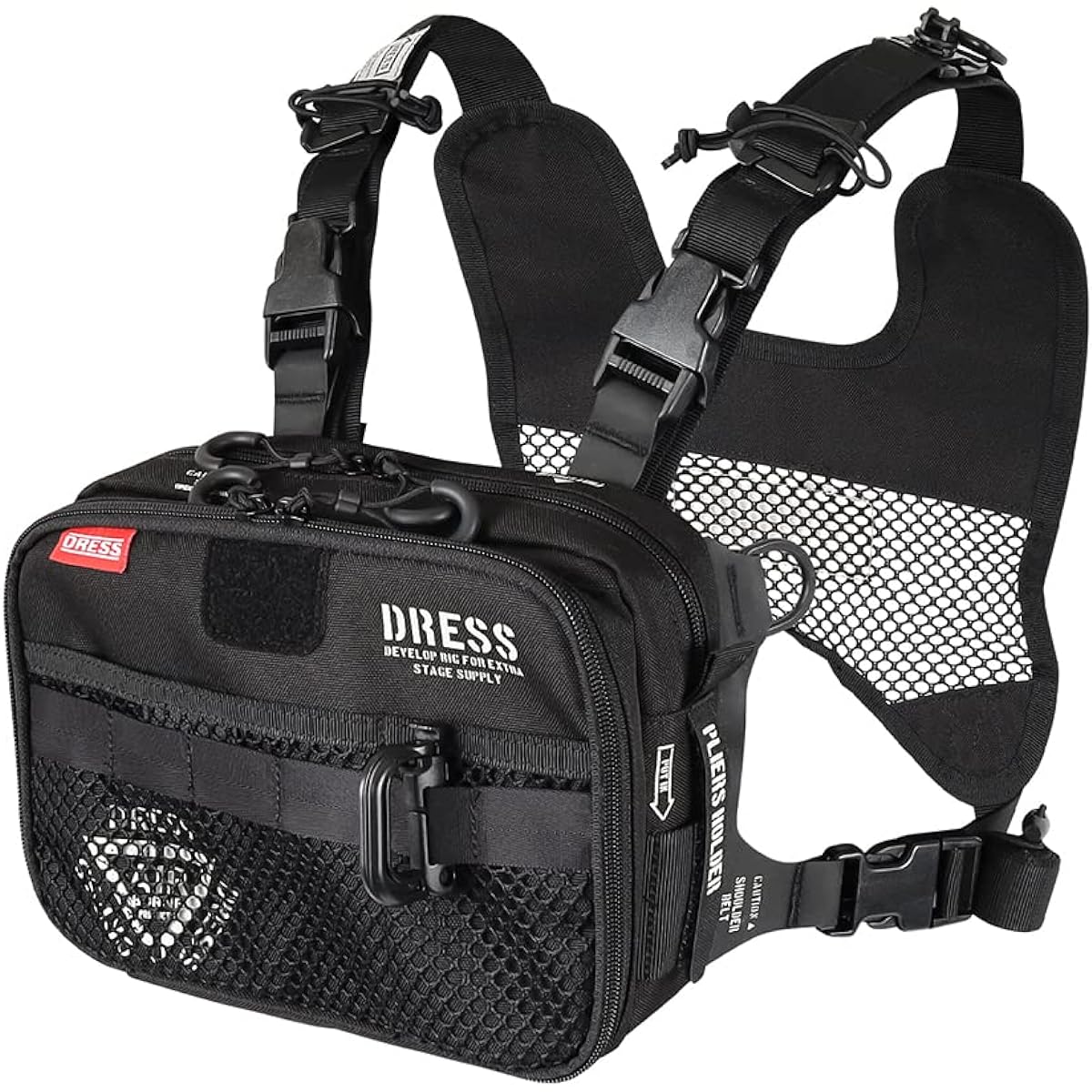 [DRESS] Tactical Chest Bag Fishing Bag Fishing Bag Rucksack Light Game Aging Eging Rod Holder Pliers Holder Large Capacity