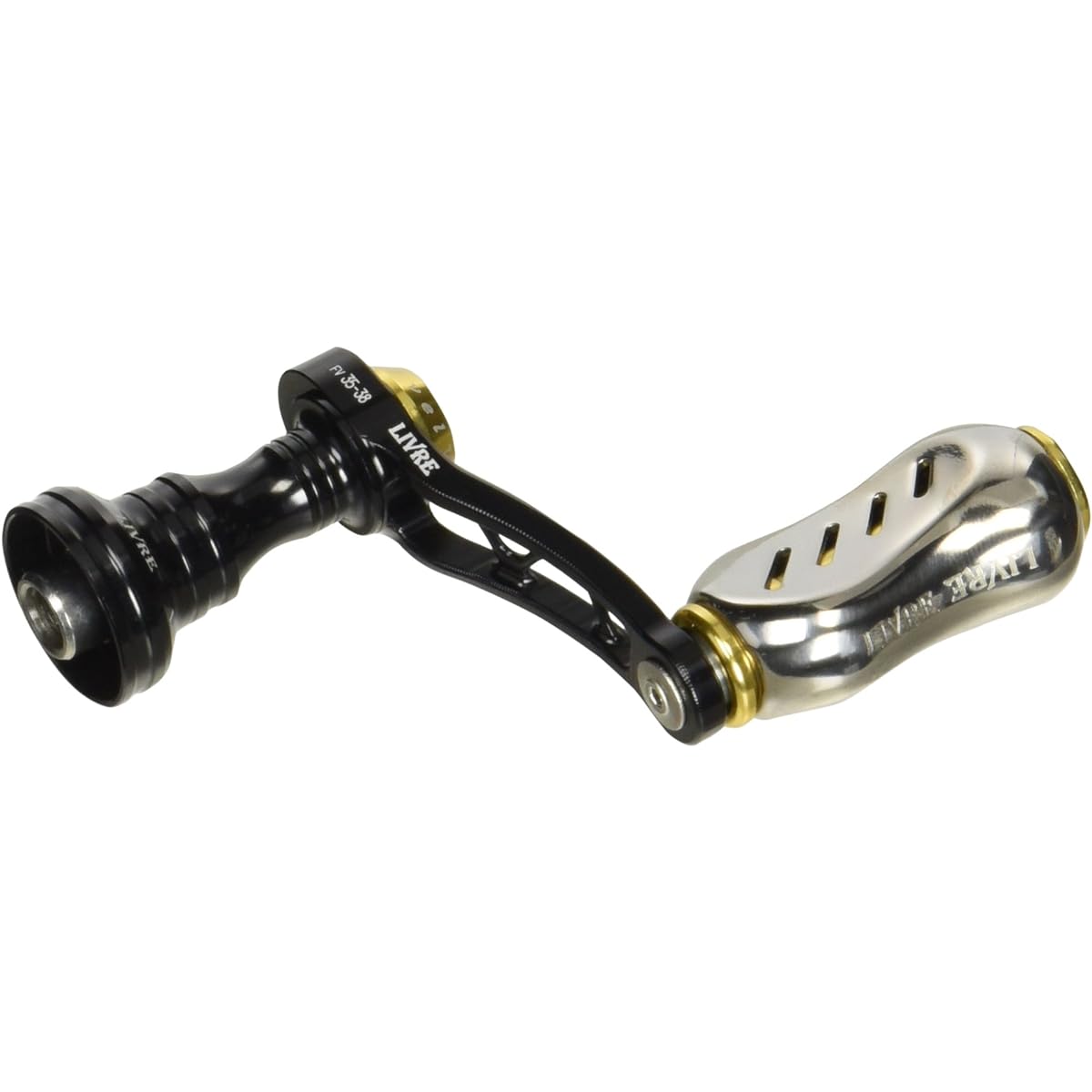 LIVRE Reel F.V35-38 S Handle Fino Knob for Daiwa (Black P + Gold G)