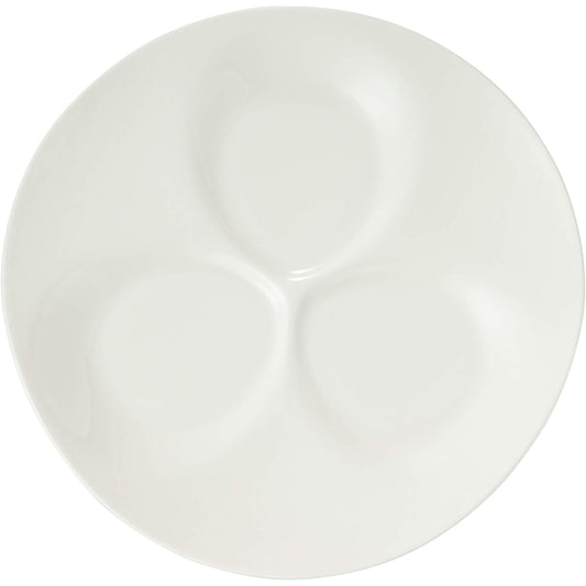NARUMI Plate Styles White 25cm Round Triple Divider Plate Microwave Warmable 50617-3496