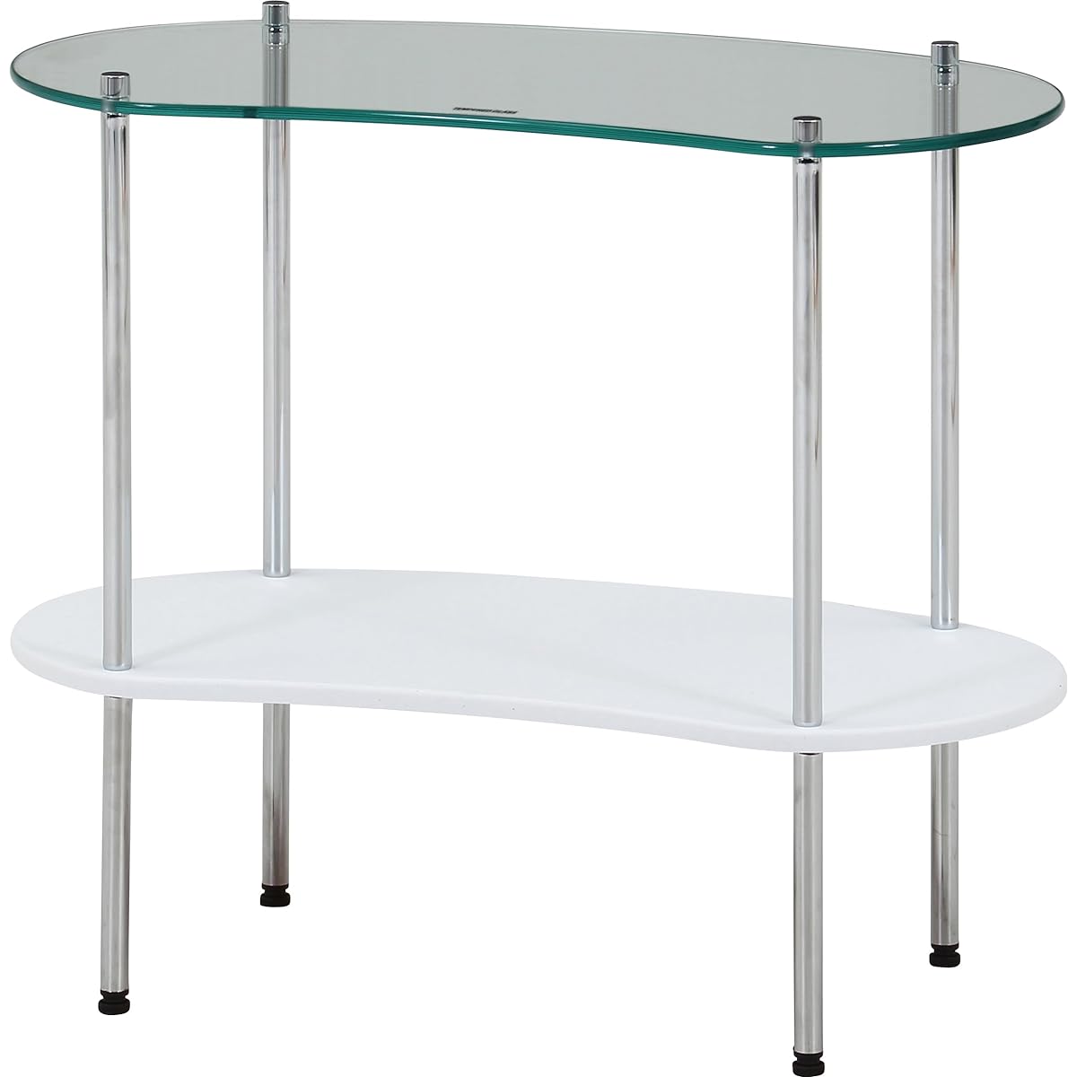 Fuji Boeki Side Table Width 60 x Depth 32 x Height 53cm Clear x White Tempered Glass Korean Interior 2 Tier Specification Chamill 41315