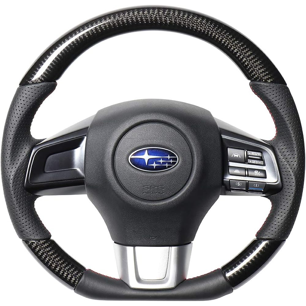 REAL Steering [Levorg (VM4/VMG)/WRX STI (VAB)/WRX S4 (VAG)] Black Carbon (Red x Black Euro Stitch) SBA-BKC-RD