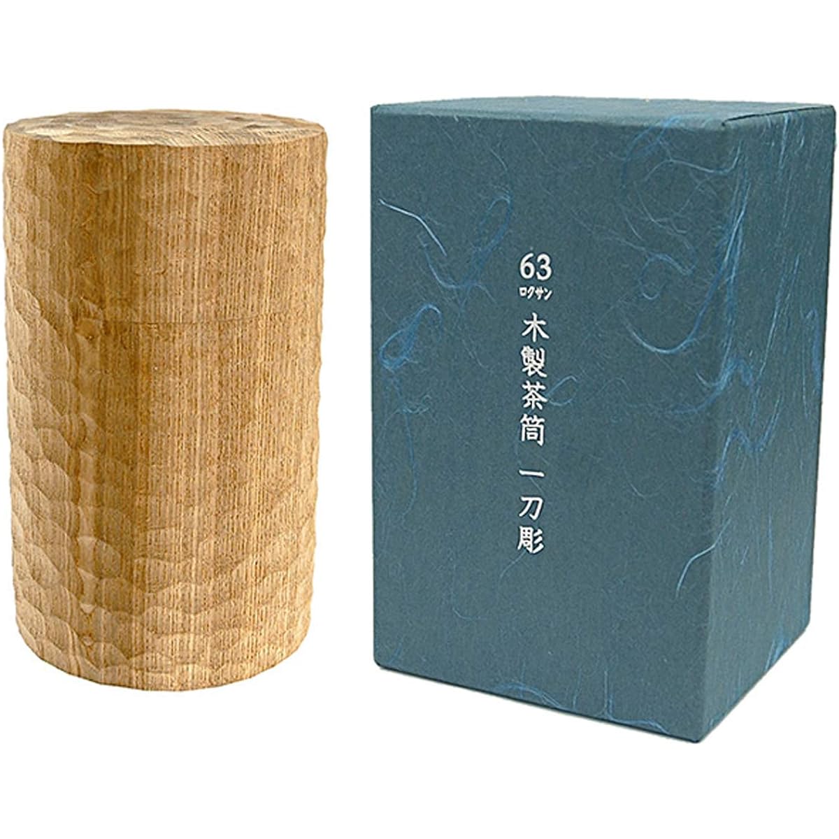 Nankai Tsusho Rokusan Wooden Tea Caddy Itto Carved Brown Size: Approximately φ7.3 H12.5 0721-001