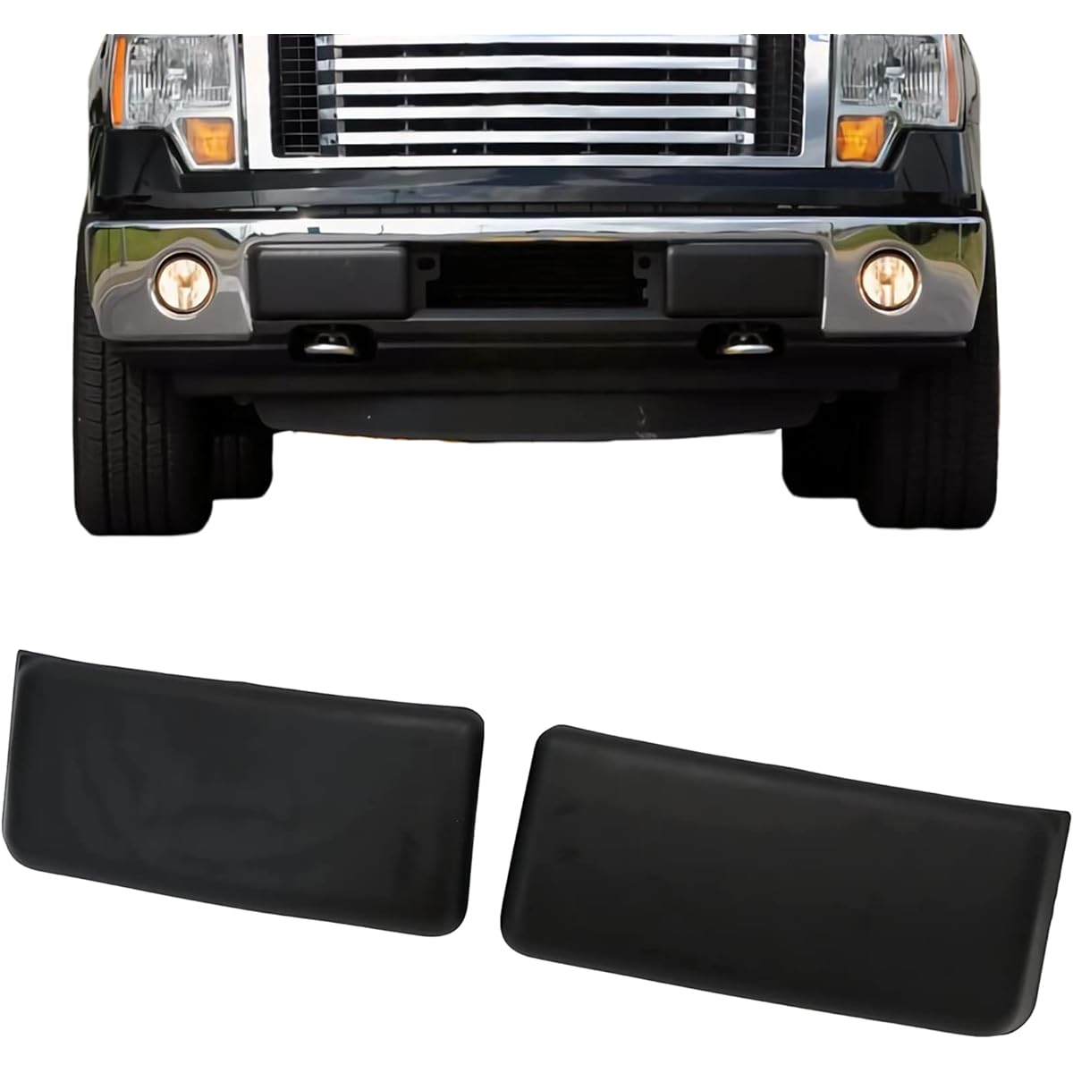 JUSTDRIVABLY replacement parts front bumper padgard insert cap molding trim driver driver's left side and right side of the passenger seat FORD F-150 F 150 Pickup truck 2009 2010 2013 2014