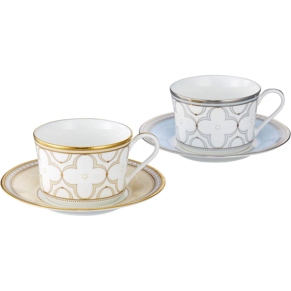 Noritake Cup & Saucer (color-changing pair set) (for coffee and tea) Approx. 245cc Trefolio Gold/Platinum 2 customers Gold/Platinum Bone China P93686/4945-57