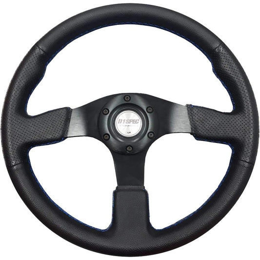 fortune FLAT-R PVC leather steering wheel 35φ blue stitch