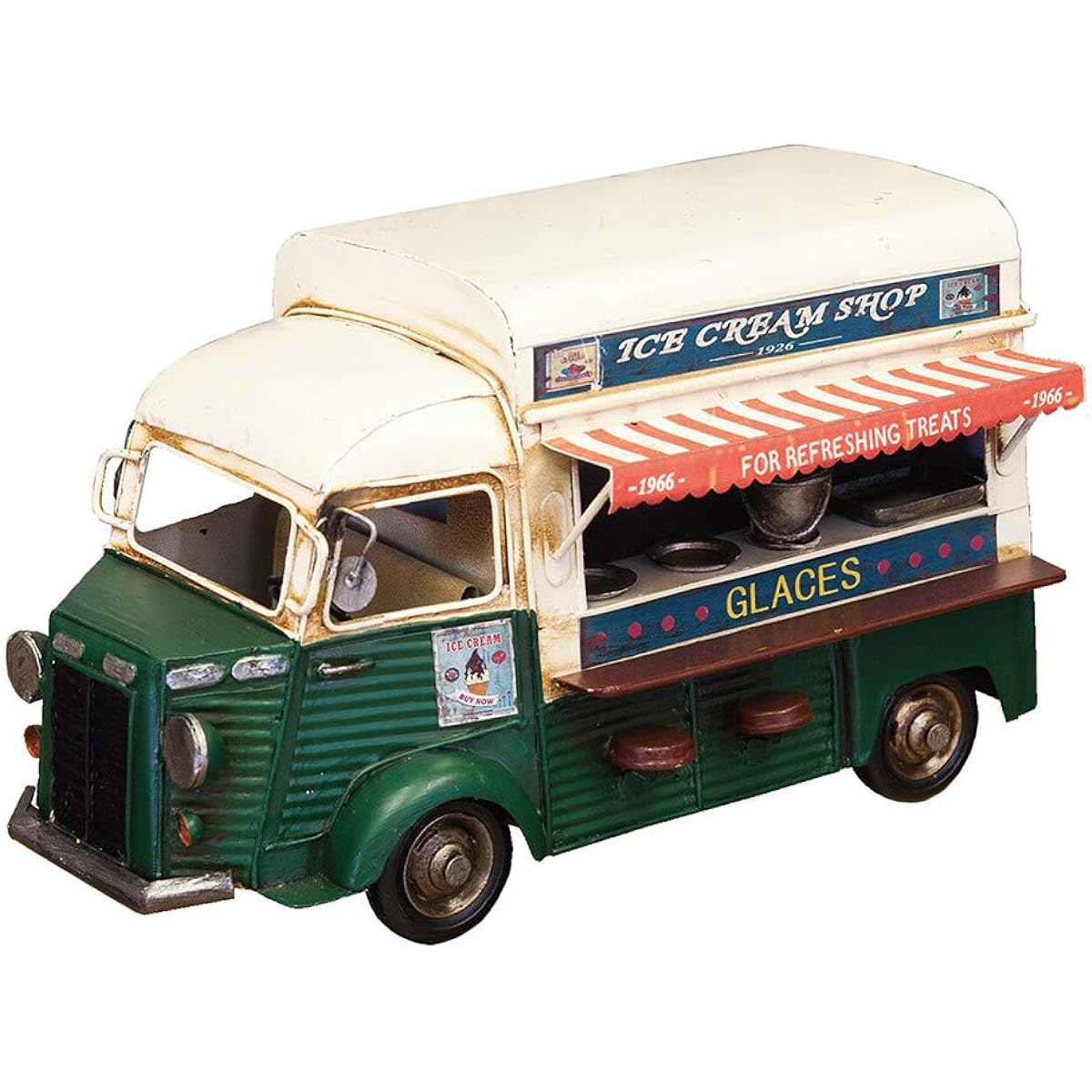 Akizuki Boeki Figurine Ice Cream Shop L29×D16×H17cm Vintage Car 1904E-7831