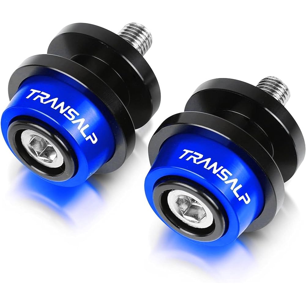 Stand Screw Slider Motorcycle CNC Swing Arm Spool Slider Stand Screw Applicable to HONDA TRANSALP 600 650 700 XLV600 XL700V XL 650 V1-V7 XL650V (Color: Blue)