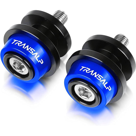 Stand Screw Slider Motorcycle CNC Swing Arm Spool Slider Stand Screw Applicable to HONDA TRANSALP 600 650 700 XLV600 XL700V XL 650 V1-V7 XL650V (Color: Blue)