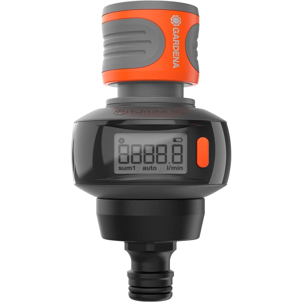GARDENA Flow Meter Water Meter Digital 360° Rotating LCD All 4 Modes AquaCount 18350-20 Made in Germany