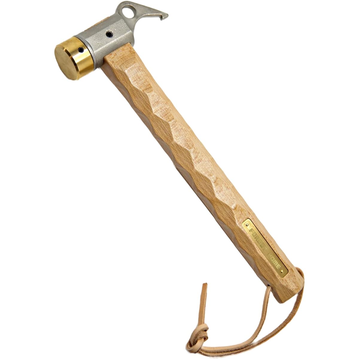 FOREST HOME Peg hammer Tent hammer Brass head Handle grip processing Straight model 30cm