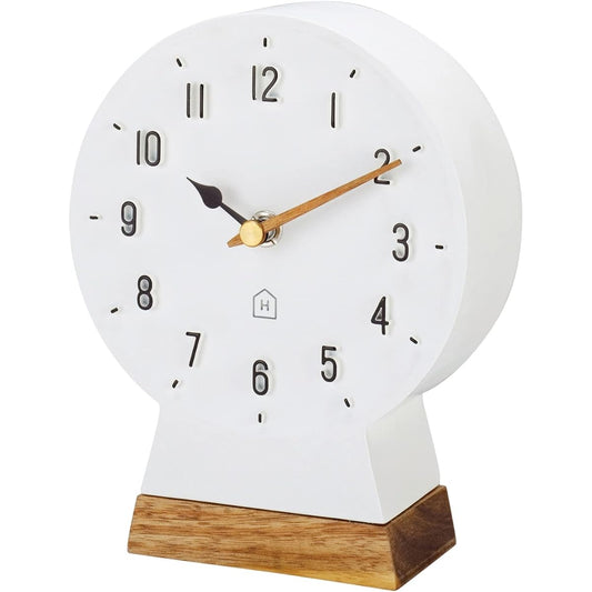 Interform Table Clock Polk CL-4097 Scandinavian White Keyhole Wood W14 x H18 x D5.5cm