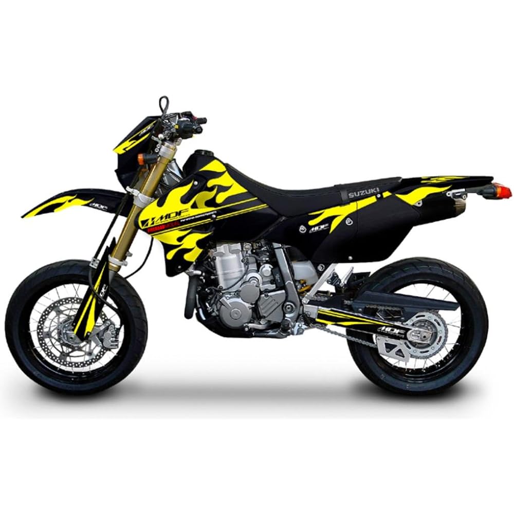 MDF Graphic Kit Shroud Set Fire Road Model Yellow DR-Z400SM (All Years) MDRZ4SM-B-YE-SH
