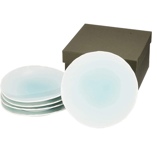 Arita ware, Fujimaki kiln, Fuchi-tataki, set of plates, blue and white porcelain, 52538