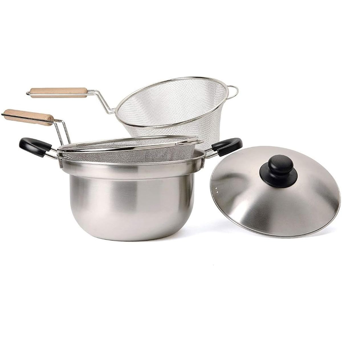 Wahei Freiz Pot set with wooden handle colander 22cm Danchu DA-12