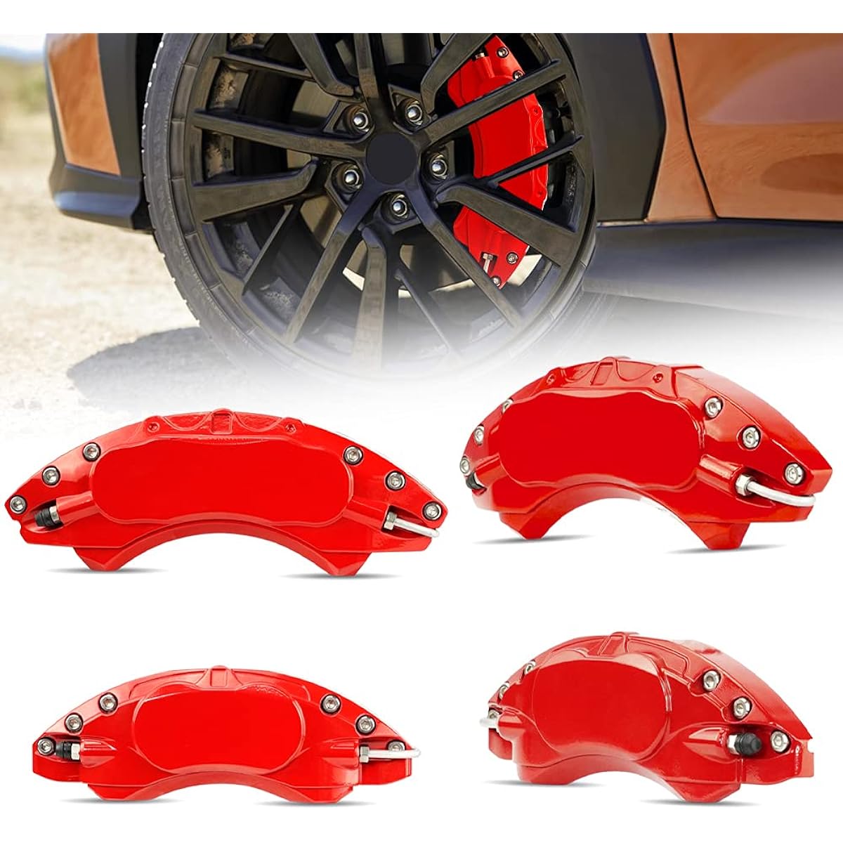 Caliper Cover for Subaru WRX S4 VAG Dedicated Aluminum Brake Caliper Cover for Front & Rear Wheels 4 Piece Heat Resistant for SUBARU WRX S4 2014-2019 (Red)