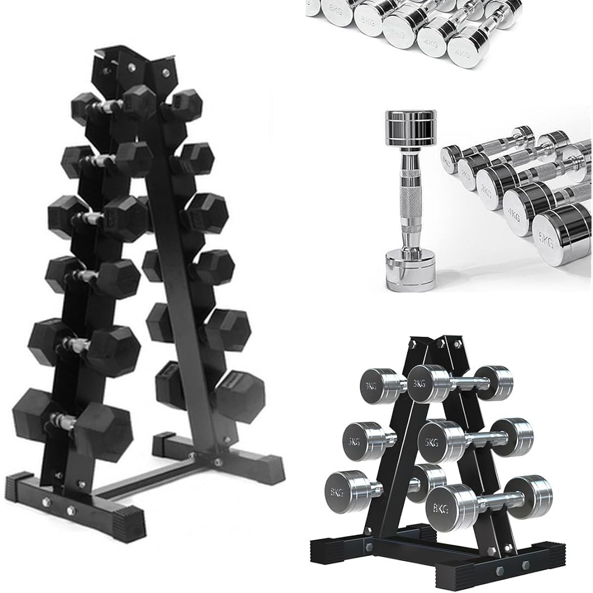 Frame Dumbbell Rack Up to 12 Dumbbell Stand Load Capacity 105kg Compact Stand Rack Holder Storage