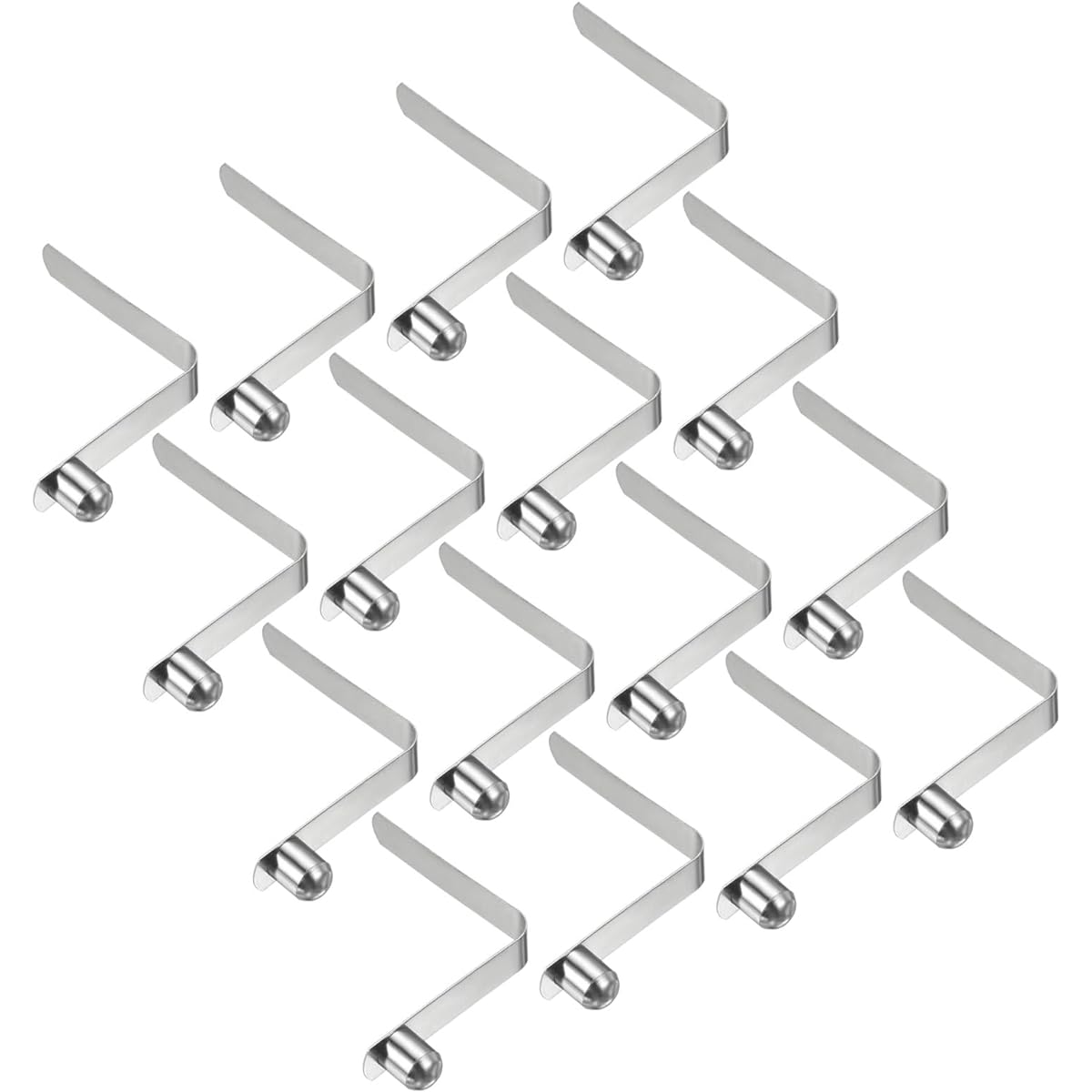 PATIKIL Kayak Paddle Snaps Set of 16 Tent Pole Clips Steel V Shaped Single Pin Push Button Spring Clips Tube Pole Clips for Camping Awning