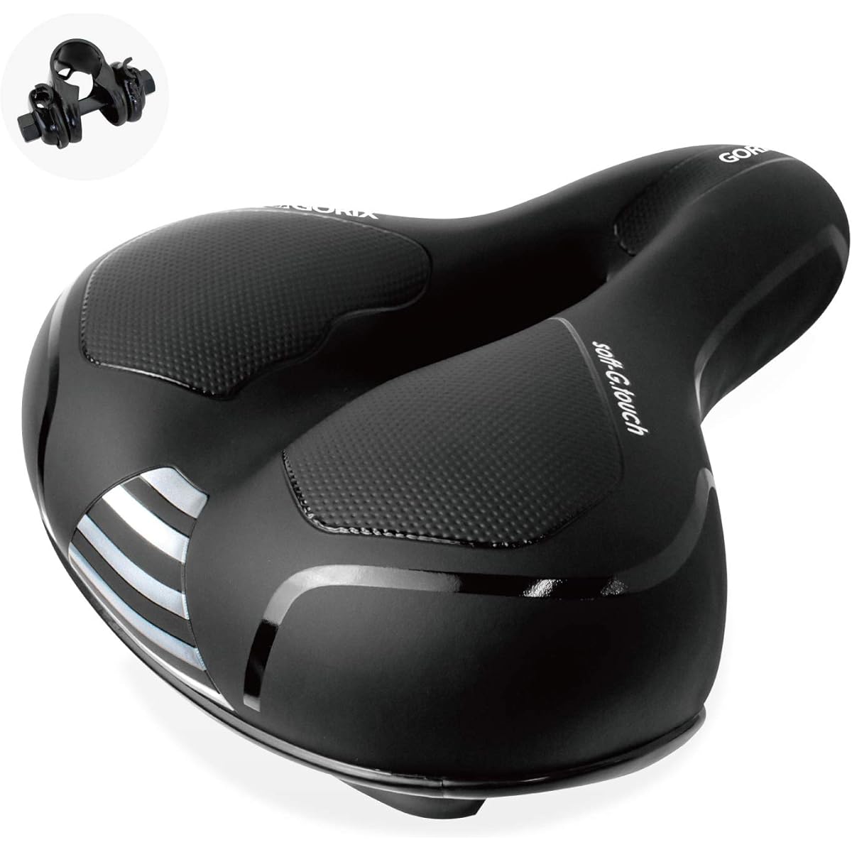 GORIX GX-C118 Super thick saddle, black, perforated, memory foam, no butt pain, soft cushion
