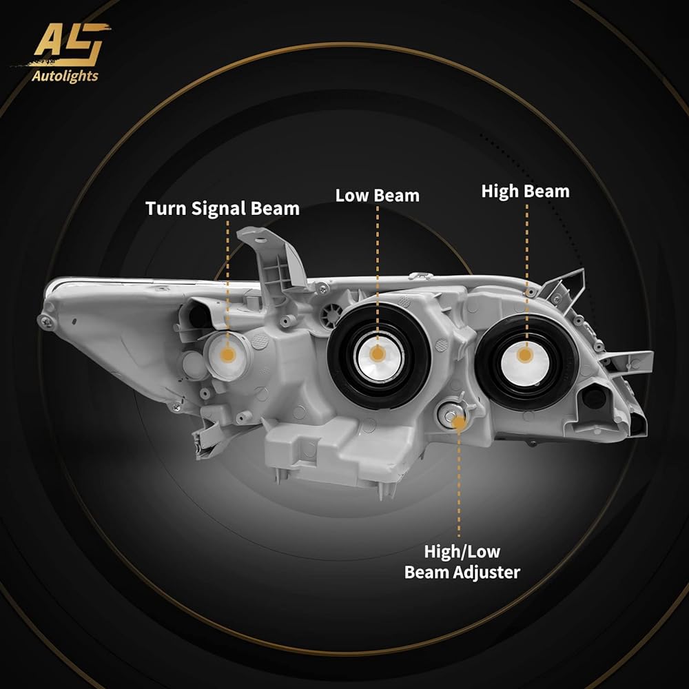 AS 2007 2008 2009 2009 Toyota Kamuri Headlight Acembring Headlamp 07 08 09 Left and right pairs excluding hybrid projectors for Kamri -Chrome Housing Clear Lens