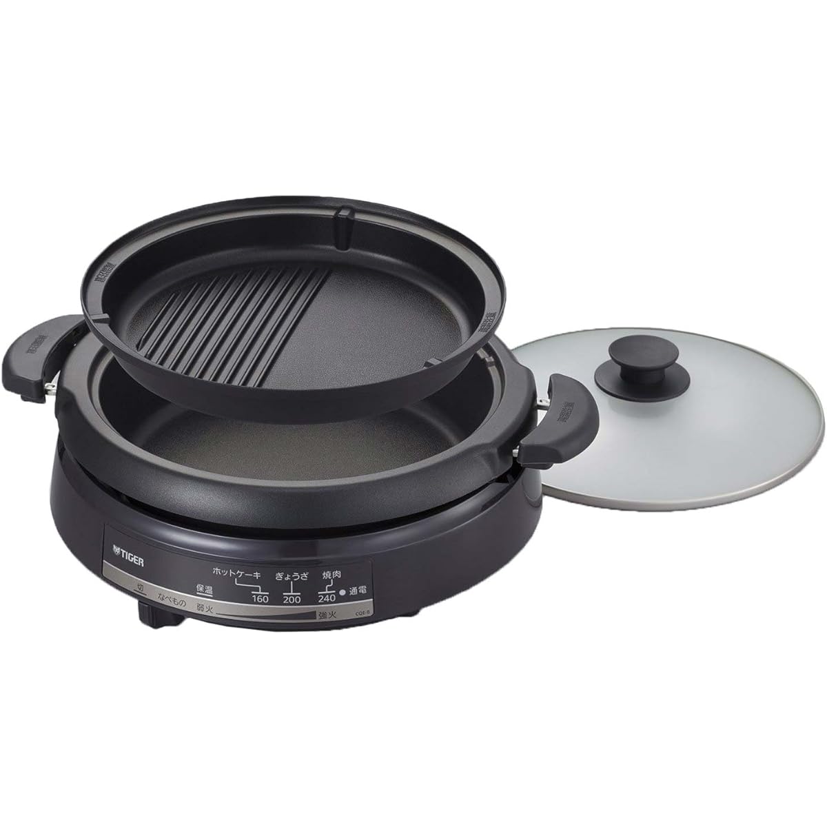 Tiger Grill Pot 3.5L 2 Plate Type Deep Pot Yakiniku Plate with Lid CQE-B200-TH