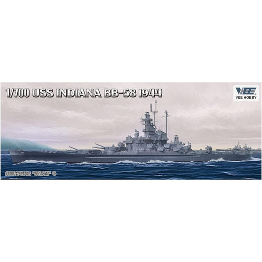 Vee Hobby 1/700 US Navy Battleship Indiana BB-58 1944 Regular Edition Plastic Model VEEV57006