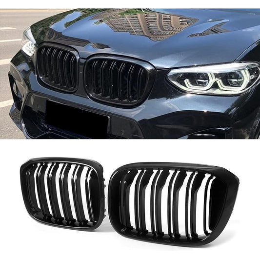 SNA Front Kidney Grill Mesh Grill BMW X3 G01 X4 G02 (2018-2019) 2-piece set Black Snaf-G0110